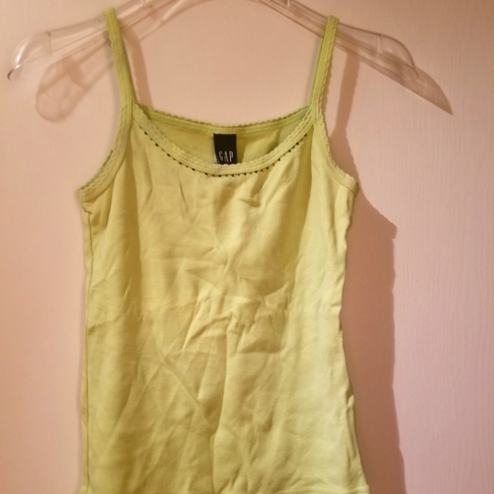 Gap Lime Green Camisole Beaded